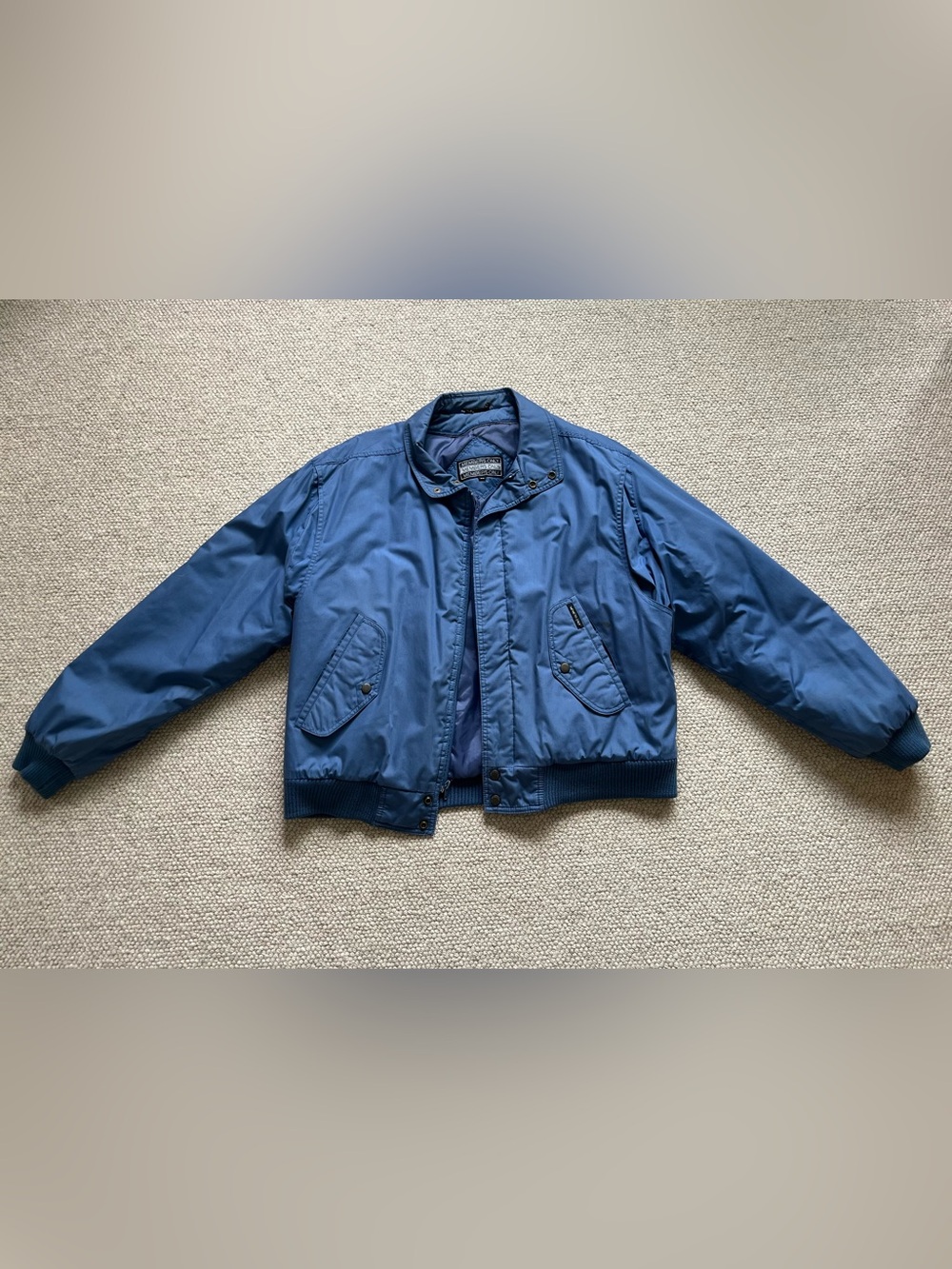 Vintage Members Only Blue Bomber Jacket Men’s Size 42 USA Classic 80s Zip Jacket